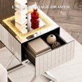thumbnail image 3 of ARICOEASY Mirrored End Table with LED Light & Large Drawer, 3 of 6