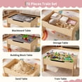 thumbnail image 3 of 78Piece Train Table, Multipurpose Wooden Toy Activity Playset for Children w/Tracks and storage, Reversible Top - Natural, 3 of 8