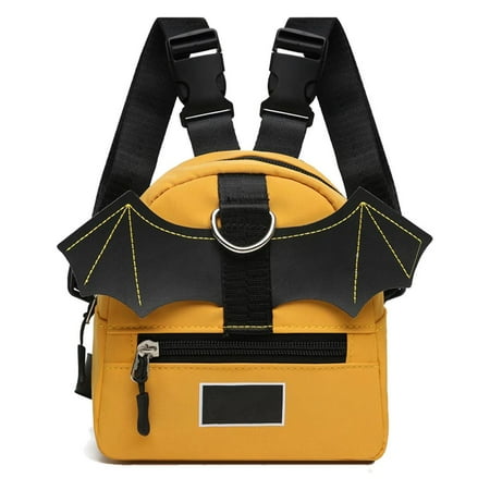 lanema Canvas Dog Hiking Backpack Harness Bat Wing Small Puppy Saddle Bag Zippered Adjustable Back Pack Pet Supplie