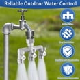 thumbnail image 5 of 3-Way Garden Hose Splitter, 3/4 in. GHT 304 Stainless Steel Hose Faucet Splitter with 3 Independent Shut-Off Valves, 360° Swivel Inlet, Hose Manifold with Washers and PTFE Tape, 5 of 10