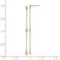 thumbnail image 4 of 14k Yellow Gold Polished CZ Chain Dangle Post Earrings - 50mm, 4 of 6