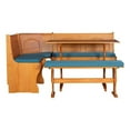 thumbnail image 1 of Linon Ensemble de Coin en Pin Miel 3 Pcs Chelsea avec 4 Coussins en Polyester Bleu, 1 of 15