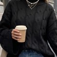 thumbnail image 4 of FAIWAD Sweaters for Women Cable Knit Mock Neck Long Sleeve Pullover Tops Casual Daily Wear, 4 of 5