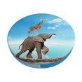 thumbnail image 2 of Round Bar Stool Seat Covers, Elephant Giraffe Overcomes Fear By Walking On High Rope Elastic Round Chair Cover Stool Seat Slipcover Bar Stool Cushions Round Pad for 12-14 inch, 2 of 7