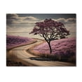 thumbnail image 3 of Designart "Purple Serenity Road Curves in the Landscape I" Landscapes Print on Natural Pine Wood, 3 of 5