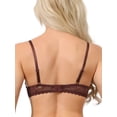 thumbnail image 3 of INSPIRE CHIC Lace Trim Push Up Bra for Women Plunge Underwire Full Coverage Bralette Cleavage Support Bras with Adjustable Straps Brown 34 B, 3 of 4