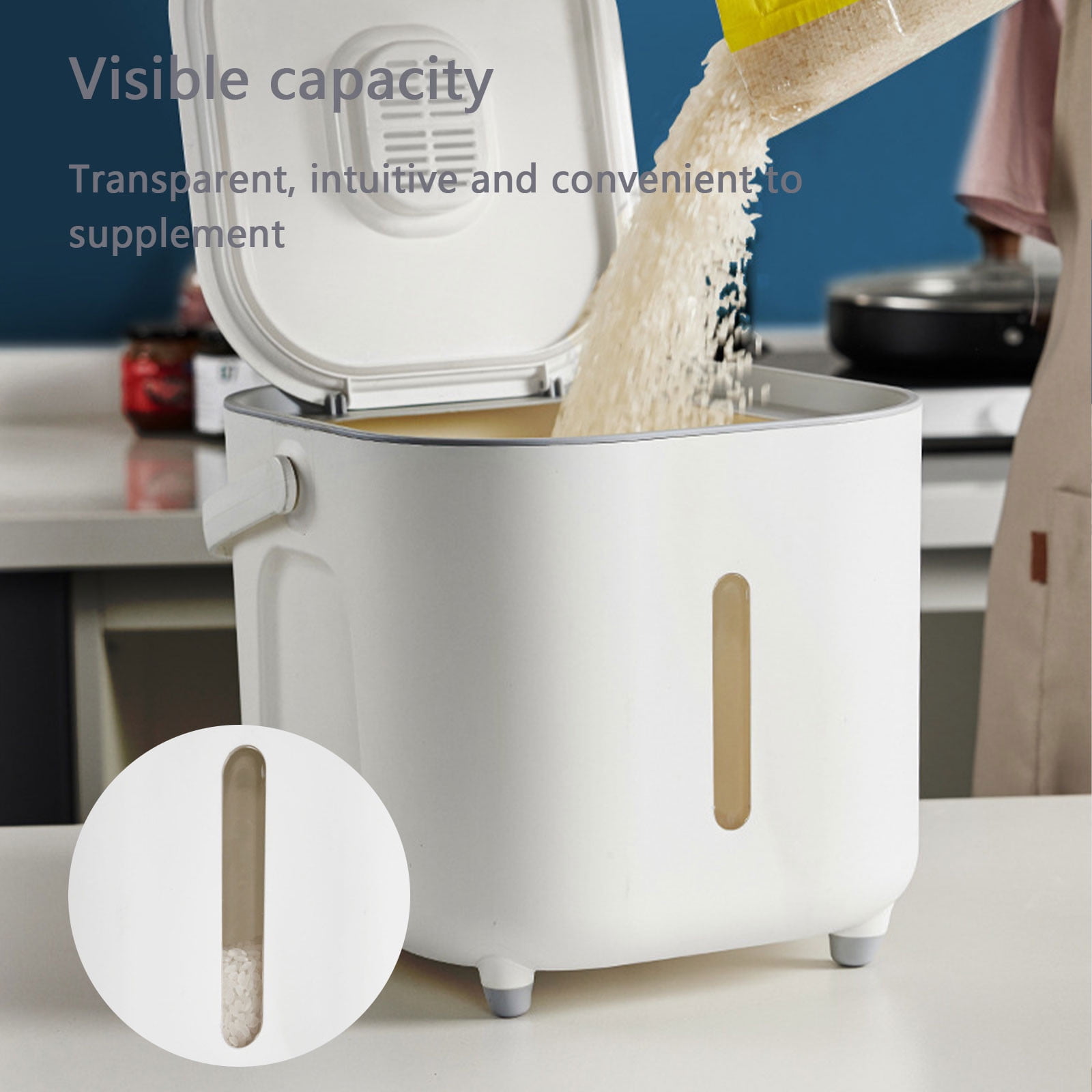 Large Food Containers, 20lb Storage Bins with Lids & Scooper, BPA Free Airtight Kitchen Containers to Store Dry Food, Cat/Dog Container