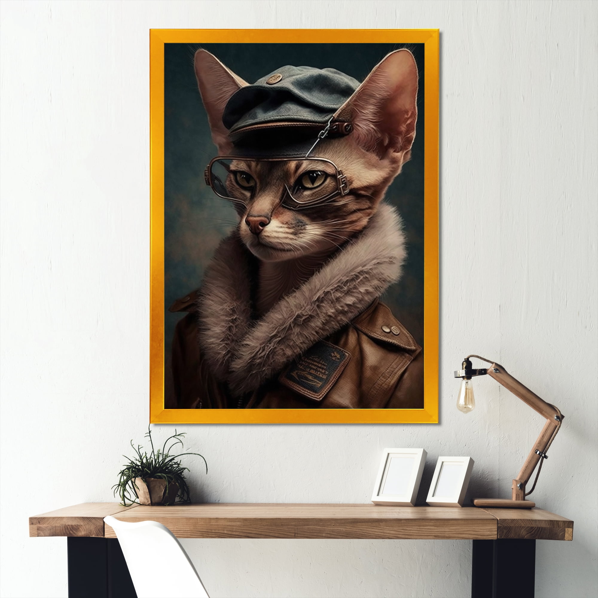 Designart 'Cat Wearing Clothing II' Canvas Wall Art