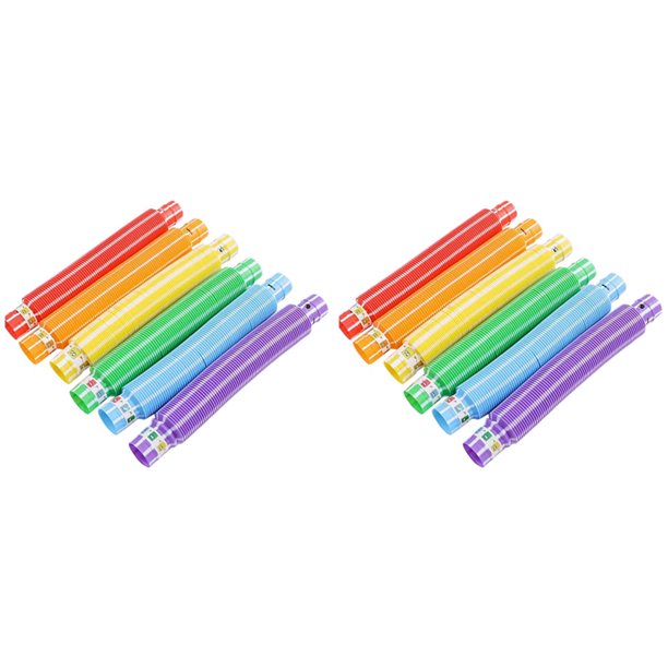 Paquete de 2,9 cm Tubo LED Tubo Telescópico de Descompresión Tubo de Ventilación Luz LED Tubo de Agua Caja de Color 12 Piezas Raya de Dos Colores