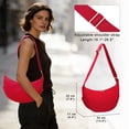 thumbnail image 3 of URSOFINE Quilted Puffer Hobo Bag for Women Men - Adjustable Strap Crescent Crossbody Shoulder Bag, Lightweight 2-Zipper Dumpling Casual Handbag with Multiple Pockets (Red), 3 of 7