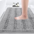 thumbnail image 1 of Alfombra de baño ACCUMTEK a rayas gris claro 90x60 cm Chenille, 1 of 6