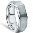 thumbnail image 2 of Pompeii3 Men's Brushed Tungsten 7mm Beveled Comfort Fit Ring Wedding Band, 2 of 3