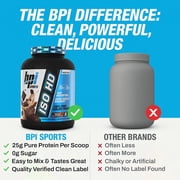 BPI Sports ISO HD Isolate Protein Powder – 100% Whey Isolate, Protein Powder for Muscle Gain - Chocolate Brownie, 4.9 LBS - 70 Servings