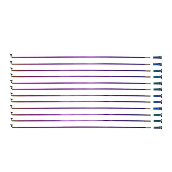 12-Piece Stainless Steel Bicycle Spokes Set For 26 27.5 29 Inch Wheels Colorful Electroplated Design