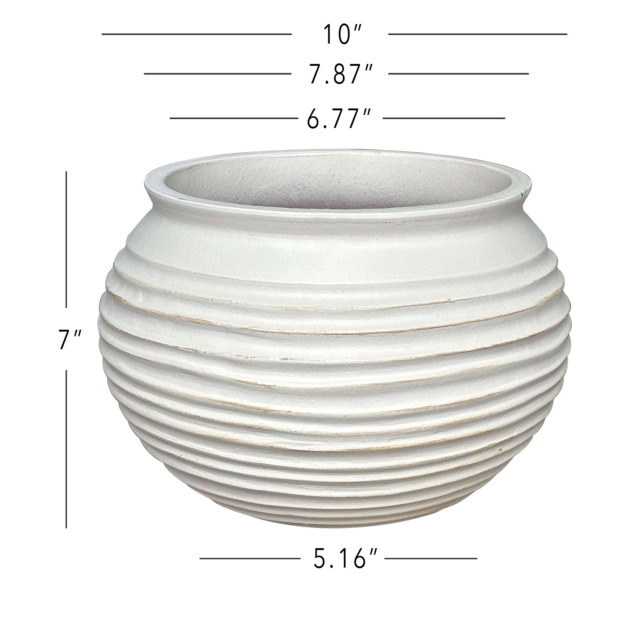 Better Homes & Gardens Dune 10 in White Ceramic Planter
