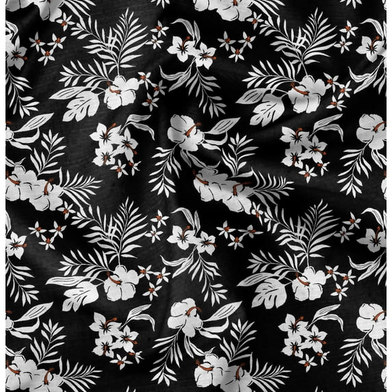Soimoi Floral Print,Cotton Cambric, Quilting Fabric Sold by The Yard 42 Inch Wide, Medium Weight Cotton Fabric, SewingSupplies,Black & Red