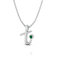 thumbnail image 2 of Initial Cursive T Emerald Silver Charm Pendent Wedding Gift For Cousin || Ali Baba Jewellery, 2 of 6