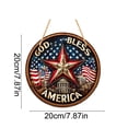thumbnail image 3 of America Wooden Hanging Sign Patriotic Round Wall Decor For Home And Porch, 3 of 6