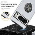 thumbnail image 5 of JTCASES for Googl Pixel 8 Pro Case, Car Mount Bracket 2-layer Hybird Shockproof PC TPU Anti-fall Slim Fit Lightweight Magnetic Cover for Googl Pixel 8 Pro - Silver, 5 of 7