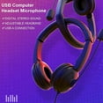 thumbnail image 4 of Computer headset with microphone 9D Stereo Headset USB Headset Co, 4 of 5