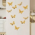 thumbnail image 4 of Hometravel 3D Butterfly Wall Stickers, 12-Piece Gold Foil Removable Decals, Metallic Insect Wall Art for Party Decor and Home Accents, 4 of 8