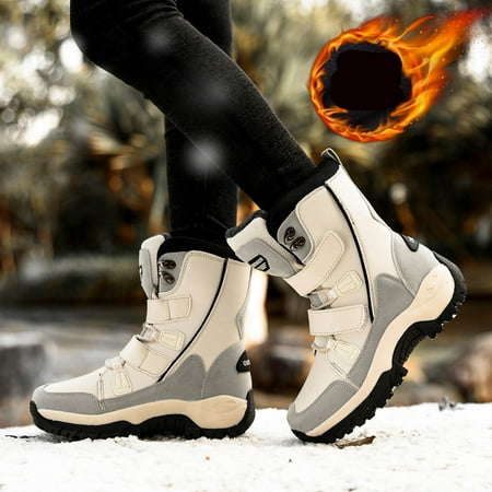 

Womens Snow Boots Warm Fur Lined Winter Boots Anti Slip Ankle Boots Mid Calf Snowboots Waterproof and Cold-Resistant Outdoor Walking Shoes for Women Ladies Girls