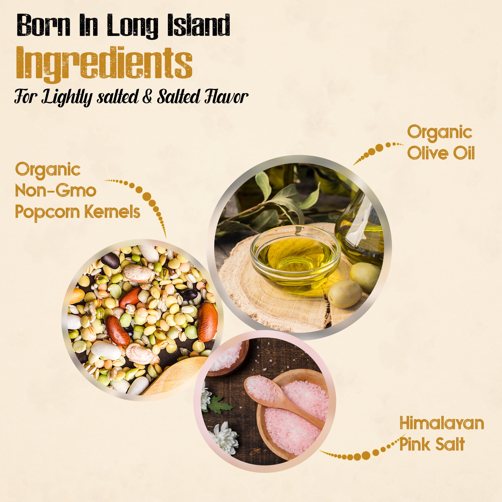 Born in Long Island Popcorn | Variety Pack (pack of 3), 5 oz | Gluten Free, Non-GMO, Preservative Free, Organic Ingredients.