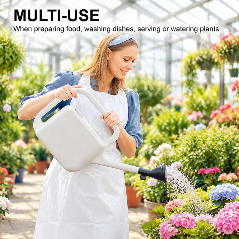 25 2 Mil White Disposable Poly Aprons 46