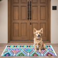 thumbnail image 4 of Bohemian Retro Floral Non-Slip Entryway Door Mat,Boho Indoor Decor Durable Low Plush Door Mat,Washable Welcome Rug for Patio Hallway Home Decor 16x47 Inches, 4 of 7