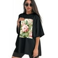 thumbnail image 3 of Plus Size Shirt for Women Black Tops for Women Short Sleeves Shirt for Women T Shirt Crewneck Shirt for Women XL, 3 of 5