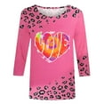 thumbnail image 4 of Goodeals Valentines Day Shirts for Women Plus Size Blouses Love Heart Graphic Tees Soft Comfy /4 Length Sleeve Pullover Top Crewneck Loose Tunic Tees(Pink,XXXXXL), 4 of 5