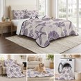 thumbnail image 6 of Quilts Queen Size, Purple Coastal Summer Soft Comforter Bedding Set for Bed, Coral Shell Starfish Nautical Beige Lightweight Quilted Bedspread with Pillow Cover(2 Pieces) for All Season, 90x96 Inch, 6 of 9