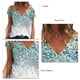 thumbnail image 4 of Camisa floral de manga corta para mujer Camiseta floral suelta con cuello en V suave de moda informal para verano Blanco S, 4 of 5