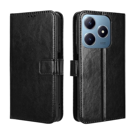 Flip Case for Realme C63 4G All-in-One Wallet Multifunctional Folio Flip Cover with Card Holder and Detachable Wrist Strap