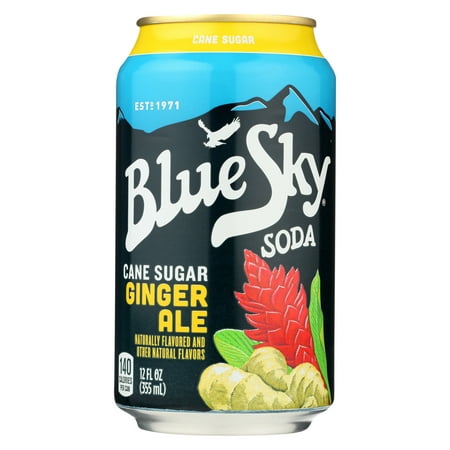 Blue Sky Ginger Ale - Cane Sugar - Case of 4 - 12
