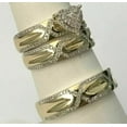 thumbnail image 2 of Silverstar Gems 2Ct Cubic Zirconia His Her Wedding Heart Trio Ring Set 14k Yellow Gold Finish Silver, 2 of 5