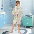 thumbnail image 5 of FORMRS Niños Bathrobe Unisex Hooded Robe Soft Plush Pajamas Sleepwear, Size 10-12T, Purple Floral Rabbit, 5 of 7