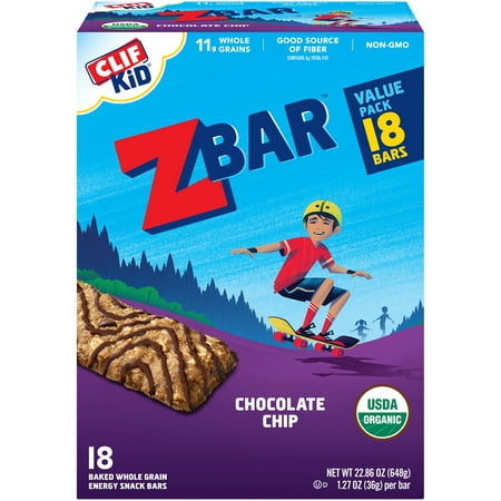 CLIF Kid Zbar Organic Granola Bars Kids Snacks Chocolate Chip 18 Ct 1.27 oz