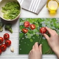 thumbnail image 3 of Floral Cutting Board, Tree with Blossoming Flourishing Petals Florets Spring Season Themed Print, Decorative Tempered Glass Cutting and Serving Board, Large Size, Fern Green Pale Pink, by Ambesonne, 3 of 5