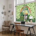 thumbnail image 5 of Green Gnomes St. Patrick's Day Kitchen Curtain for Berdoom Living Room Cafe 54 Inch Length, Lucky Clovers Rainbow Tiers Curtains Light Filtering Drapes Rod Pocket Window Treatment 2 Panels 52"Wx54"L, 5 of 8
