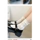 thumbnail image 2 of Xiao Hua 6 pares de calcetines finos de algodón para mujer, suaves y hasta el tobillo (blancos, A16), 2 of 2