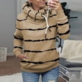 thumbnail image 1 of Tejiojio Sweatshirts Fall Clearance Fashion Women Casual Long Sleeve Striped Print Hooded Fleece Sweatshirt Tops, 1 of 5