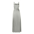 thumbnail image 4 of WTOBBY Women Summer Backless Long Satin Dress Cowl Neck Cross Spaghetti Strap Party Gown for Formal Evening Events and Special Occasions,Gray M, 4 of 5