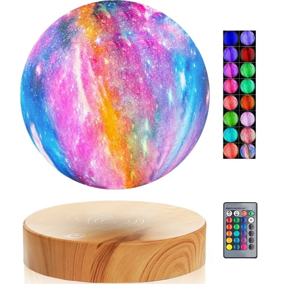 VGAzer Levitating Moon Table Lamp, 16 Colors, Remote Control, Unique Gifts,Home and Office Decor