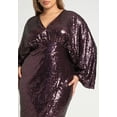 thumbnail image 4 of ELOQUII Women's Plus Size Dolman Sleeve Sequin Dress, 4 of 5