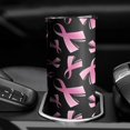 thumbnail image 3 of 20oz Pink Breast Cancer Skinny Tumblers Stainless Steel Tumbler with Lid and Straw,Vacuum Insulated Double Wall Travel Tumbler Cups with Cleaning Brush for Coffee,Tea, 3 of 6
