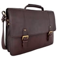 thumbnail image 3 of Hidesign Charles Leather Large Laptop Messenger Briefcase, 3 of 5