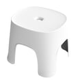 thumbnail image 1 of Taburete de plástico multiusos, antideslizante, bajo, para usar zapatos, para baño, pequeño, para el hogar (blanco), 1 of 7