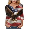 thumbnail image 5 of vigerkar 250 Anniversary USA Shirt Women 3/4 Sleeve V-Neck 250 Years T-Shirt 250th American Patriotic Tops 1776-2026 Tshirts (Red, XXL), 5 of 8