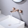 thumbnail image 3 of Grolta waterfall Rose gold wall mount Dual Handle Bathroom Sink Faucets with Brass Pop up Overflow Drain - 5' x 11', 3 of 4
